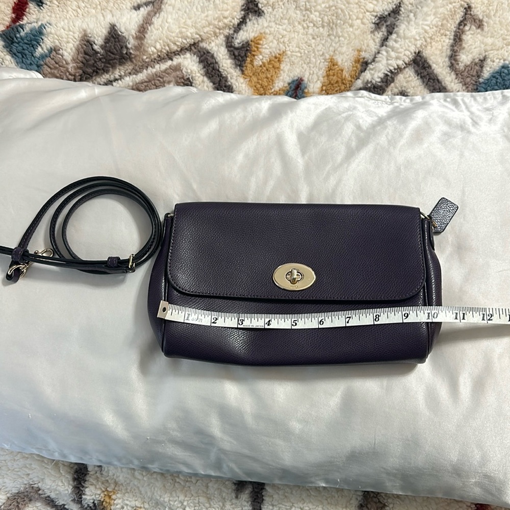 Coach mini ruby purple leather crossbody bag, excellent condition